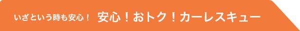 いざという時も安心! 安心!おトク!カーレスキュー